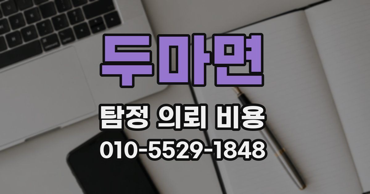 두마면 탐정 의뢰 비용