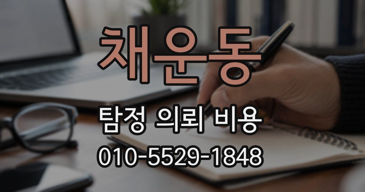 채운동 탐정 의뢰 비용