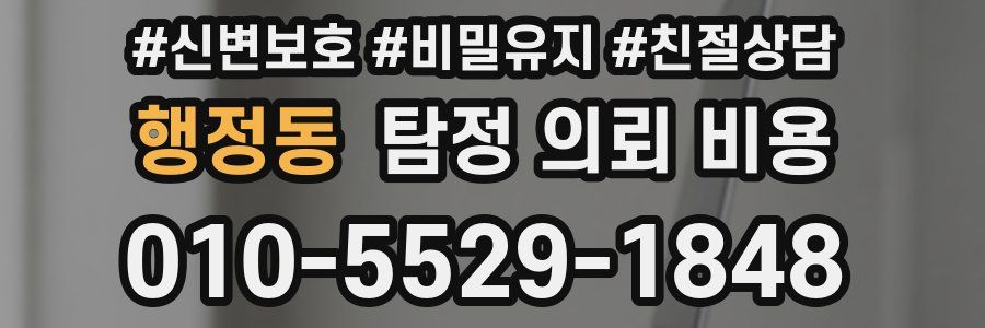 행정동 탐정 의뢰 비용