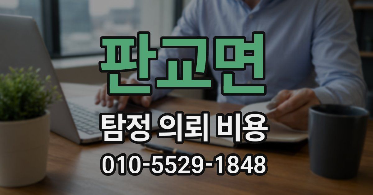 판교면 탐정 의뢰 비용