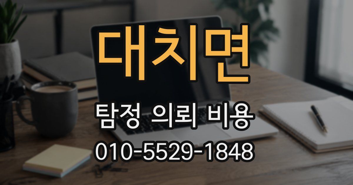대치면 탐정 의뢰 비용