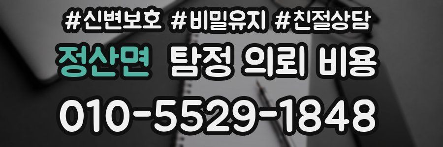 정산면 탐정 의뢰 비용