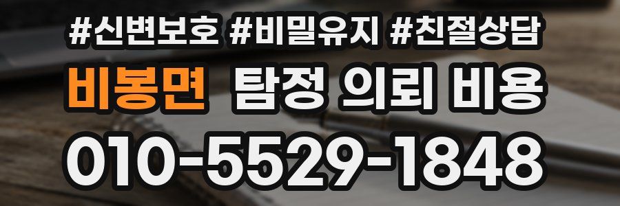비봉면 탐정 의뢰 비용