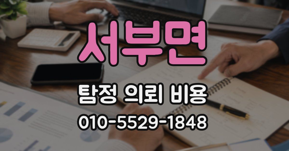 서부면 탐정 의뢰 비용