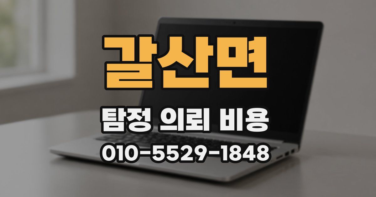 갈산면 탐정 의뢰 비용