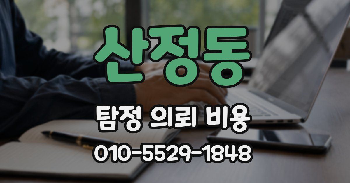 산정동 탐정 의뢰 비용