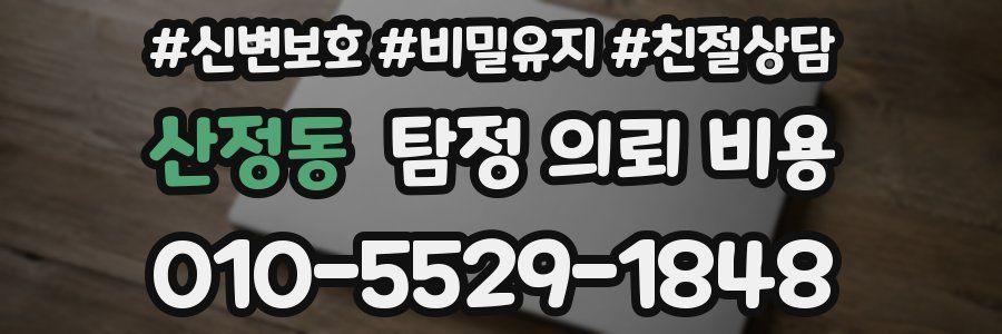 산정동 탐정 의뢰 비용