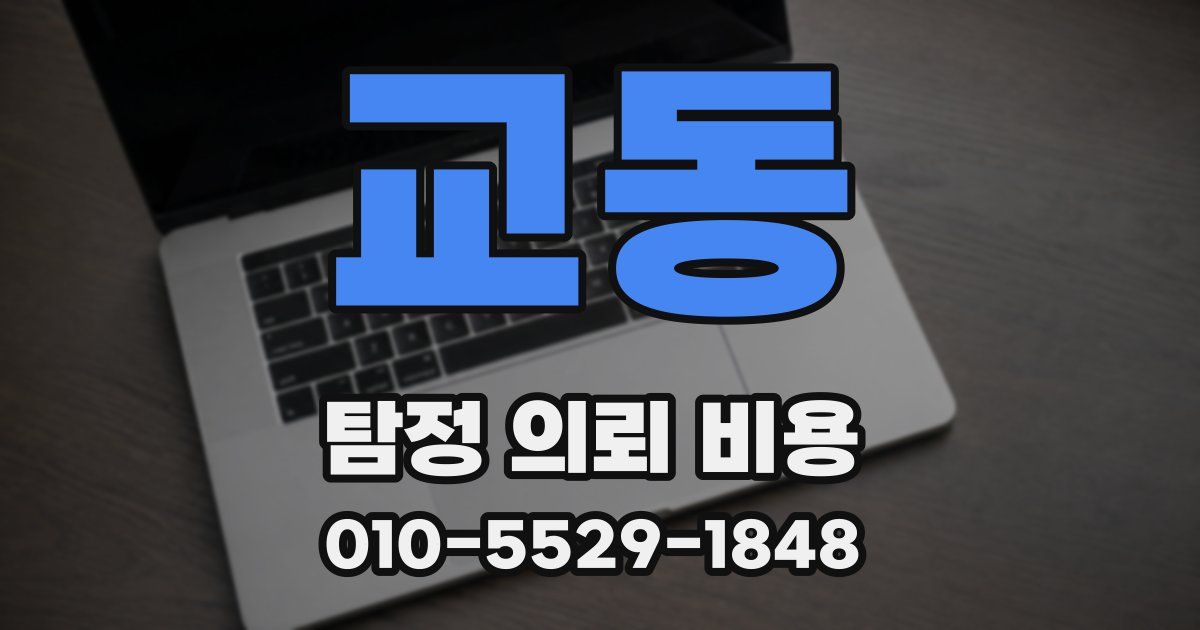 교동 탐정 의뢰 비용