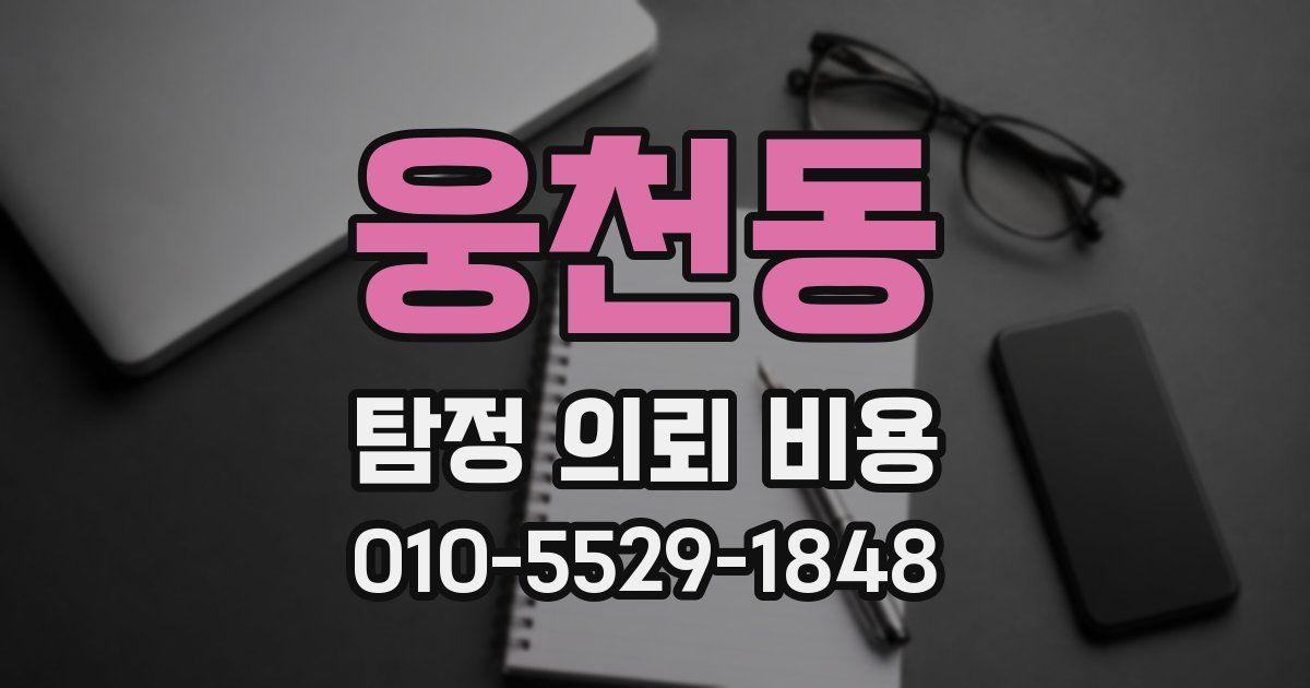 웅천동 탐정 의뢰 비용