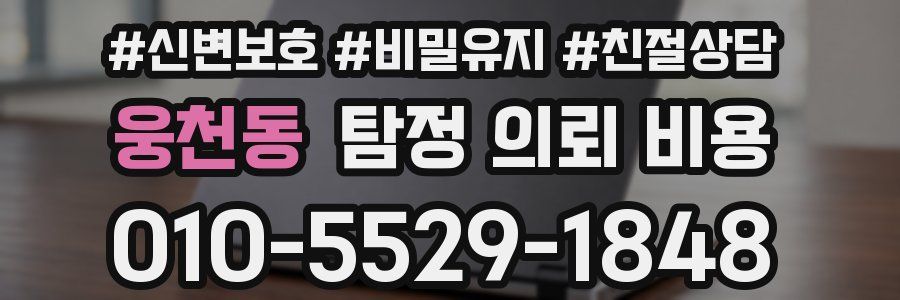 웅천동 탐정 의뢰 비용