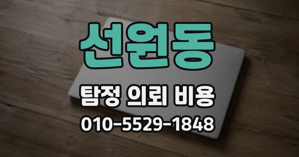 선원동 탐정 의뢰 비용