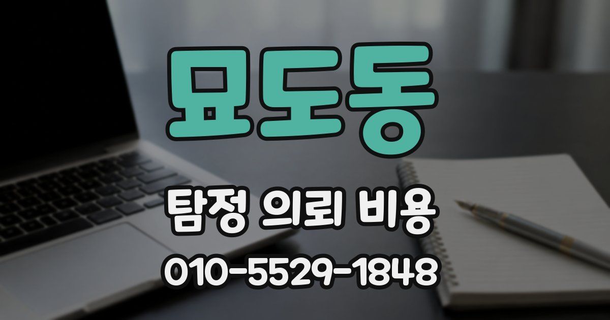 묘도동 탐정 의뢰 비용