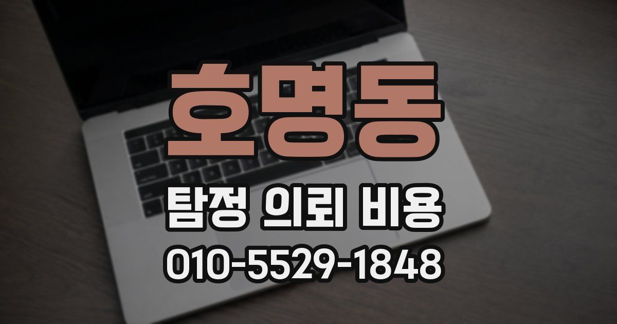 호명동 탐정 의뢰 비용