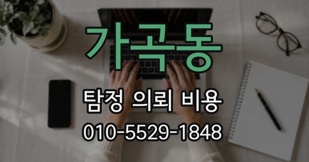 가곡동 탐정 의뢰 비용