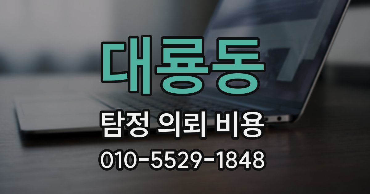 대룡동 탐정 의뢰 비용