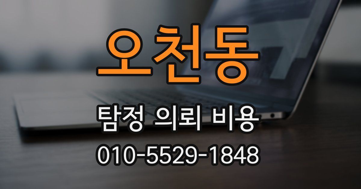 오천동 탐정 의뢰 비용