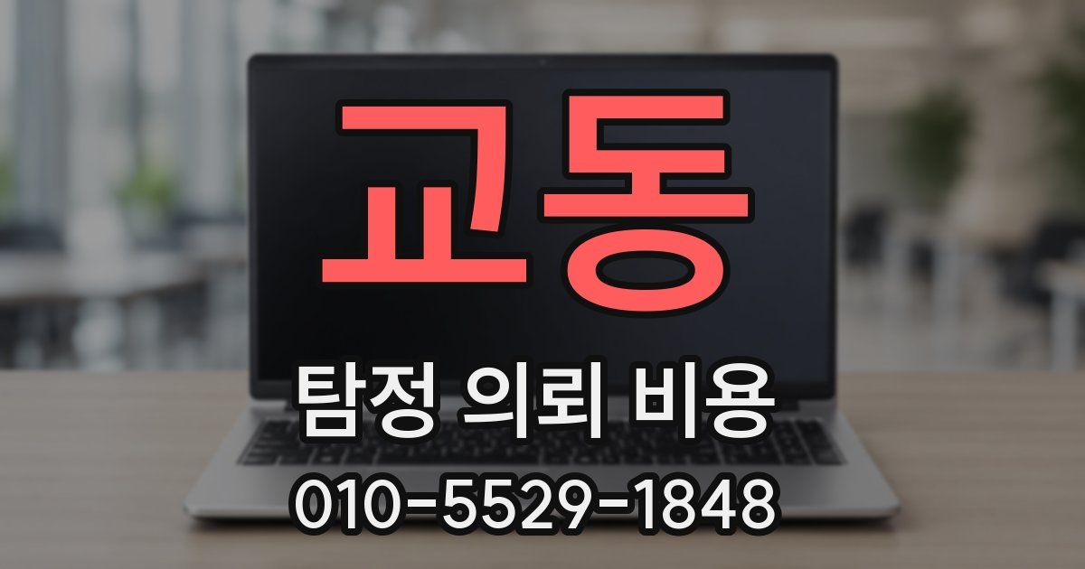 교동 탐정 의뢰 비용
