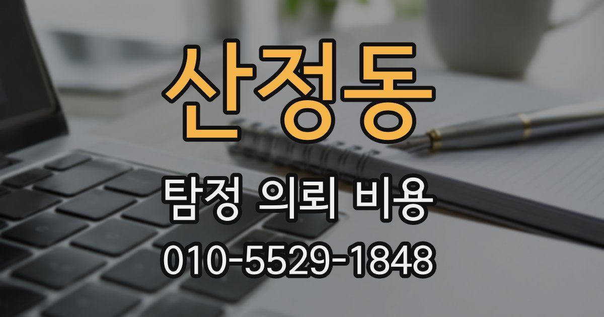 산정동 탐정 의뢰 비용