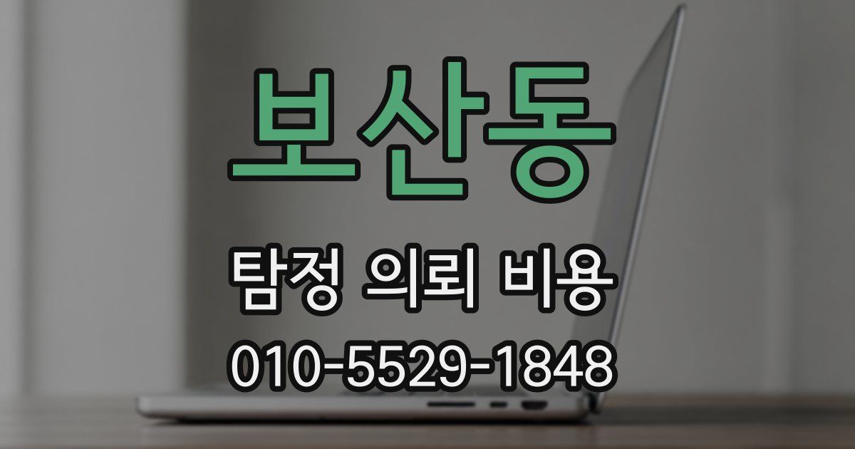 보산동 탐정 의뢰 비용