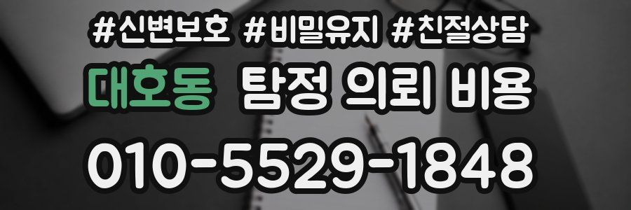 대호동 탐정 의뢰 비용