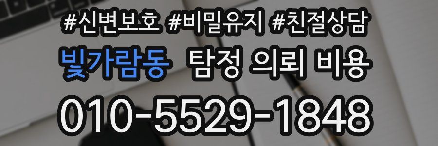 빛가람동 탐정 의뢰 비용