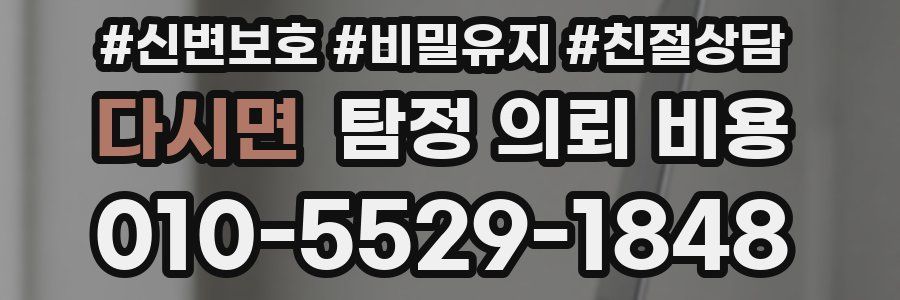 다시면 탐정 의뢰 비용