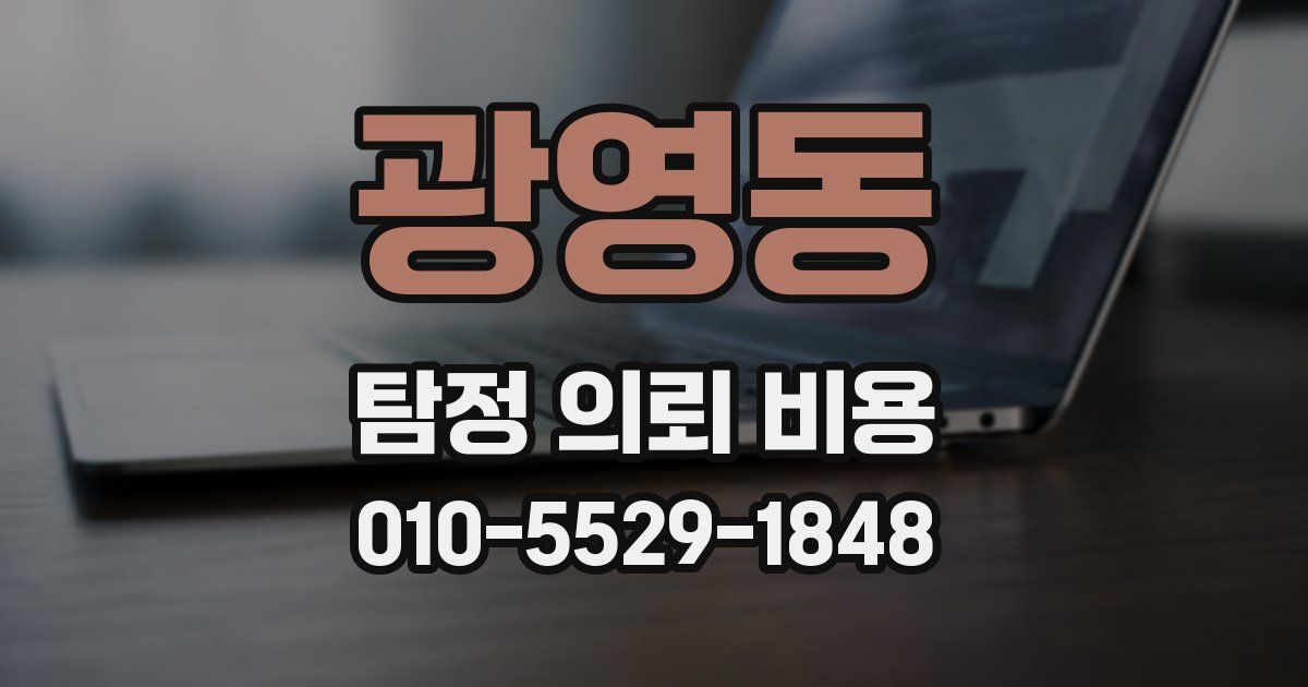 광영동 탐정 의뢰 비용