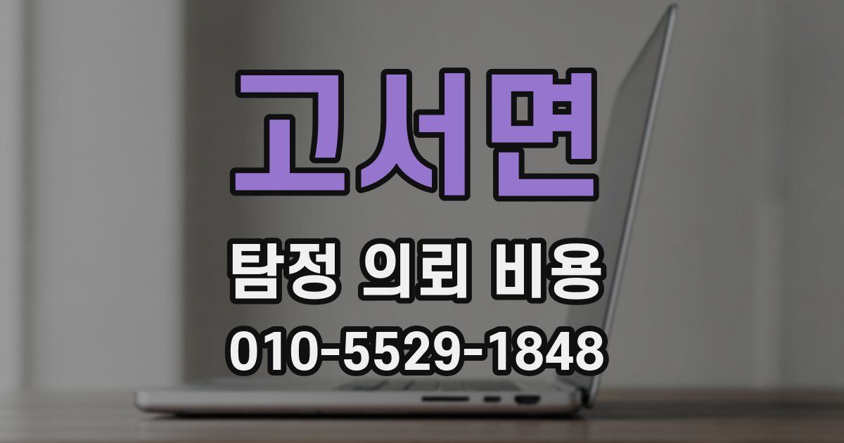 고서면 탐정 의뢰 비용