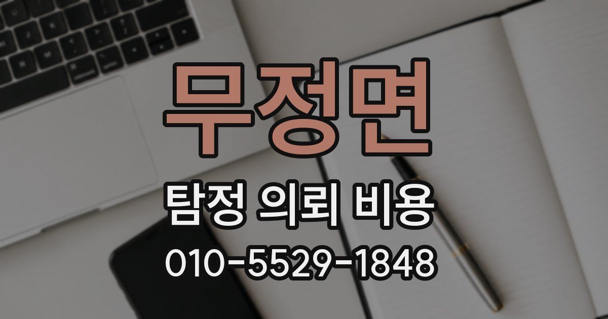 무정면 탐정 의뢰 비용