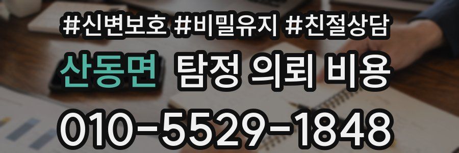 산동면 탐정 의뢰 비용