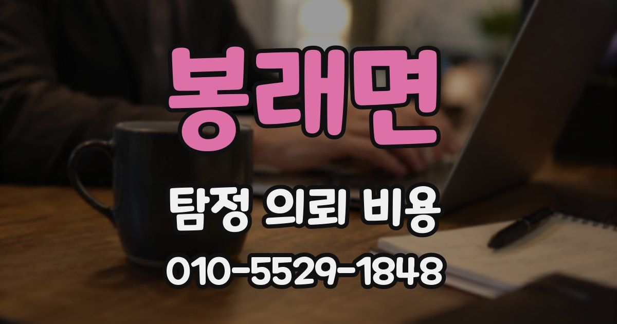 봉래면 탐정 의뢰 비용