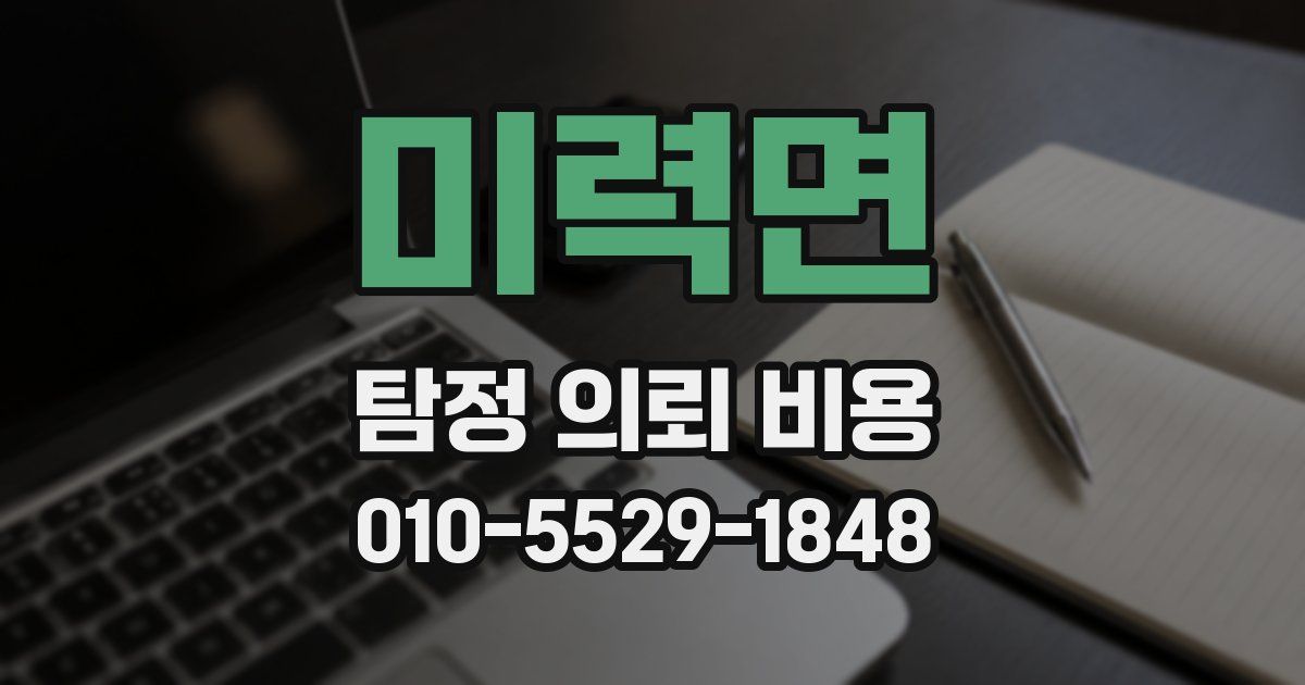 미력면 탐정 의뢰 비용