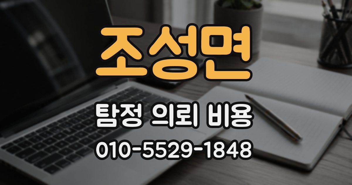 조성면 탐정 의뢰 비용