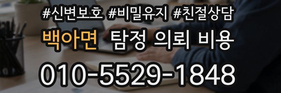백아면 탐정 의뢰 비용