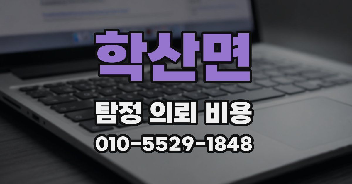 학산면 탐정 의뢰 비용