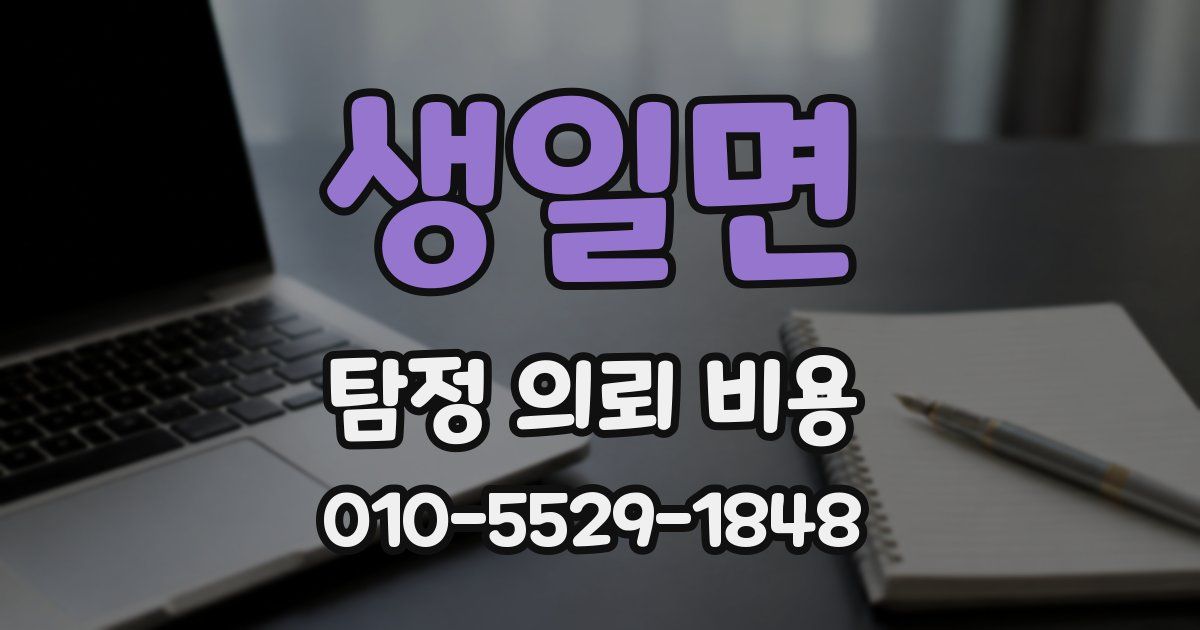 생일면 탐정 의뢰 비용
