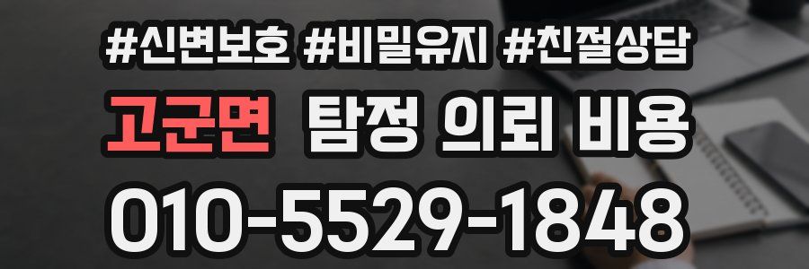 고군면 탐정 의뢰 비용