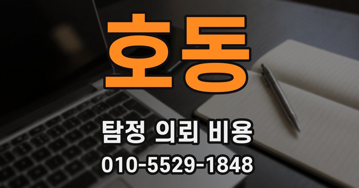호동 탐정 의뢰 비용