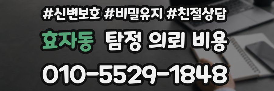 효자동 탐정 의뢰 비용