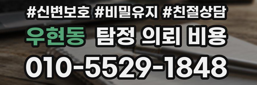 우현동 탐정 의뢰 비용