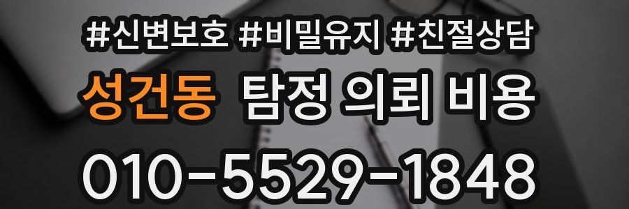 성건동 탐정 의뢰 비용