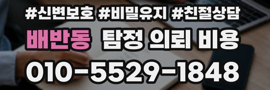 배반동 탐정 의뢰 비용