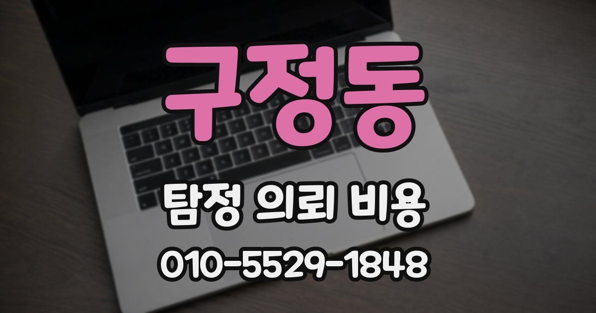 구정동 탐정 의뢰 비용