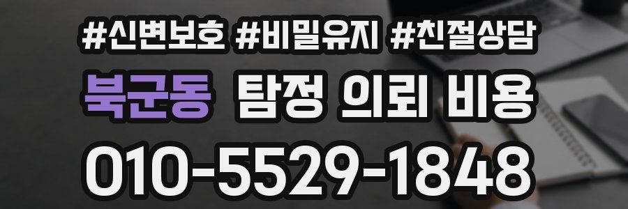 북군동 탐정 의뢰 비용