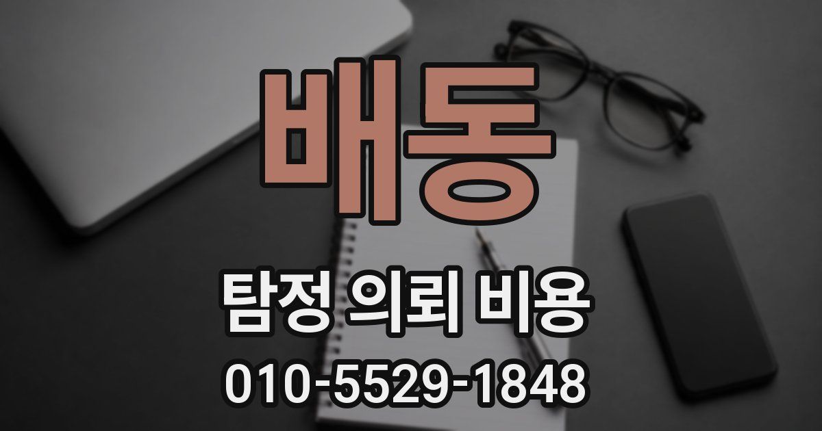 배동 탐정 의뢰 비용