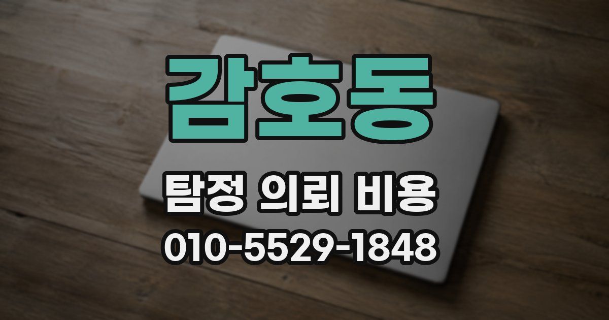 감호동 탐정 의뢰 비용
