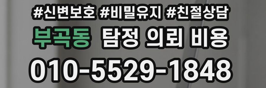 부곡동 탐정 의뢰 비용