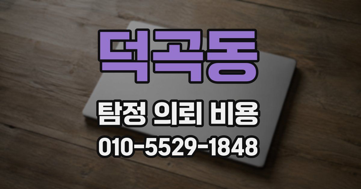 덕곡동 탐정 의뢰 비용