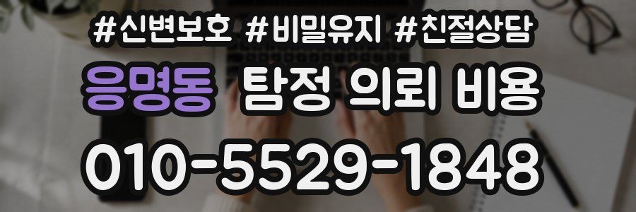 응명동 탐정 의뢰 비용