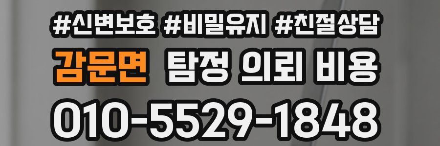 감문면 탐정 의뢰 비용